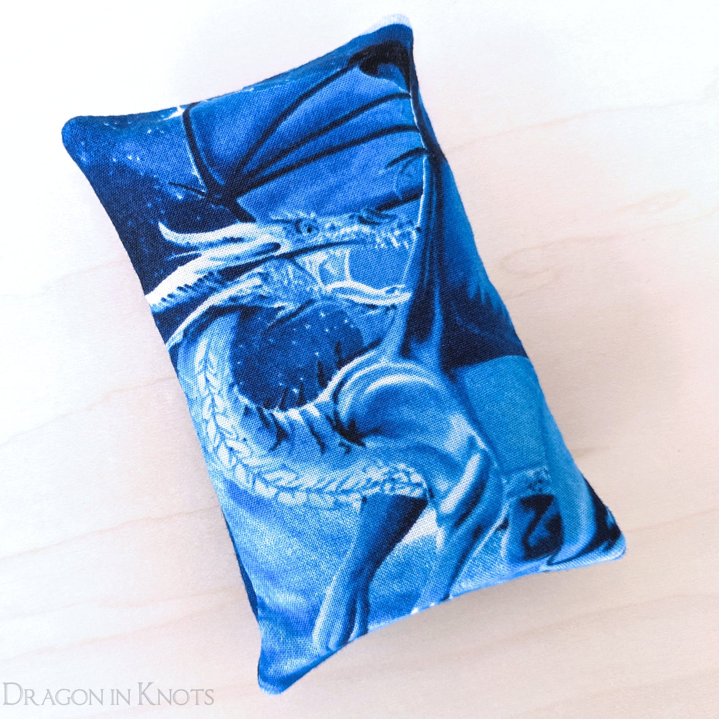 Blue Dragon Pocket Tissue Holder - Dragon in Knots handmade