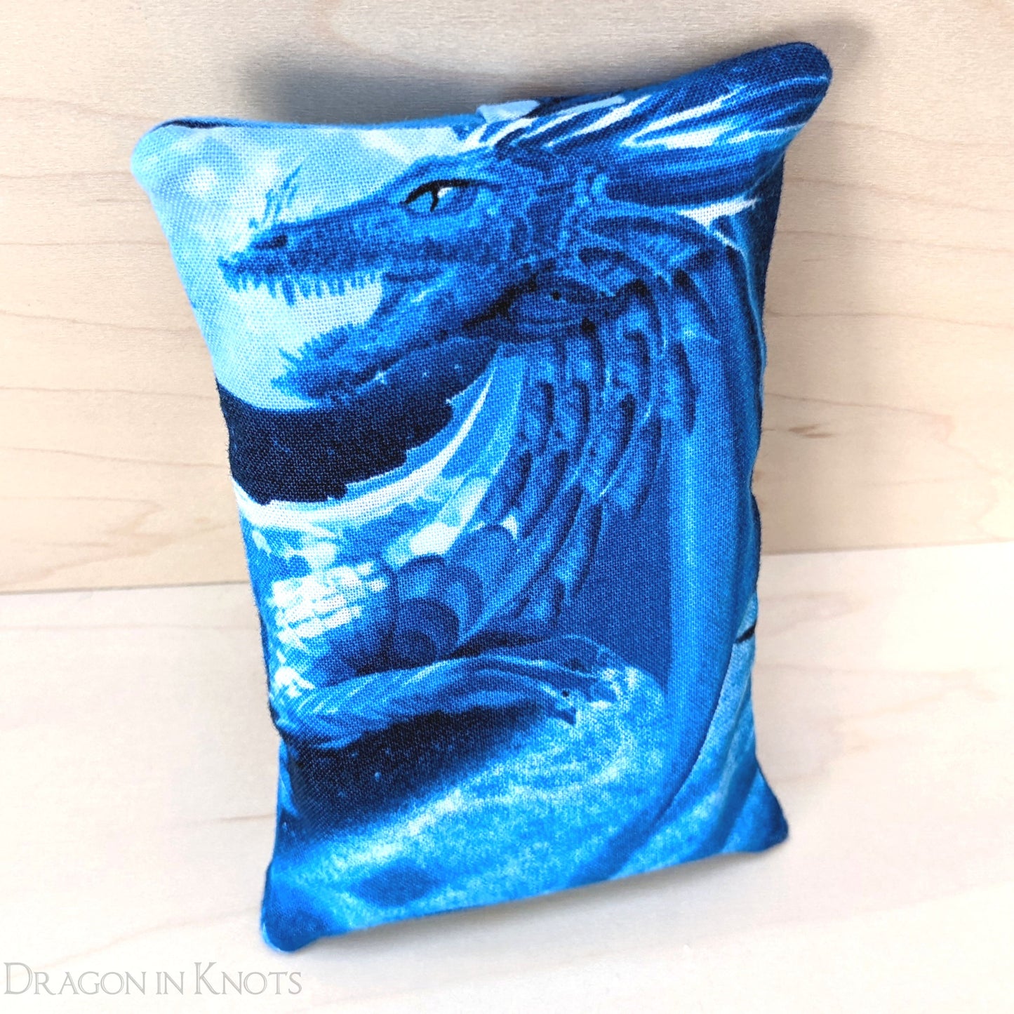 Blue Dragon Pocket Tissue Holder - Dragon in Knots handmade