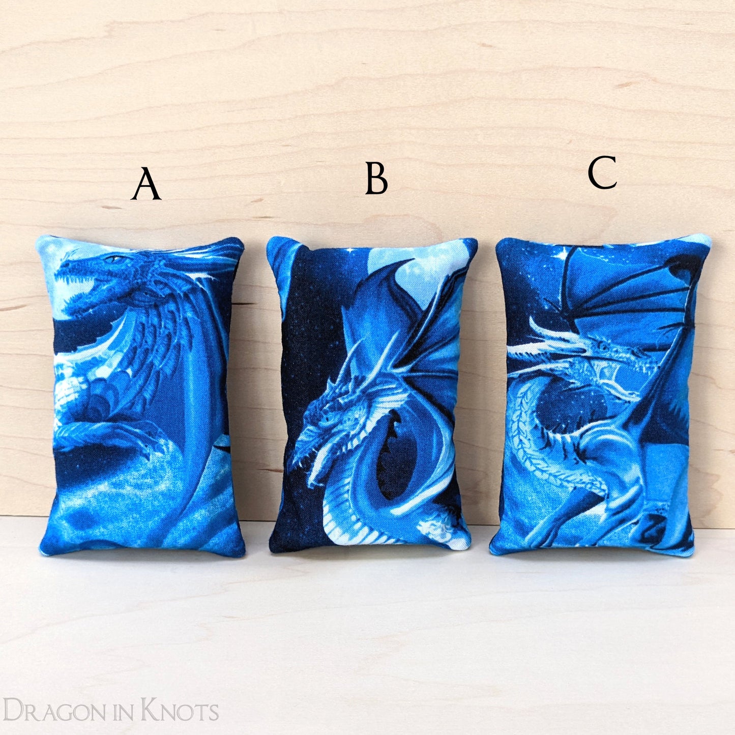 Blue Dragon Pocket Tissue Holder - Dragon in Knots handmade