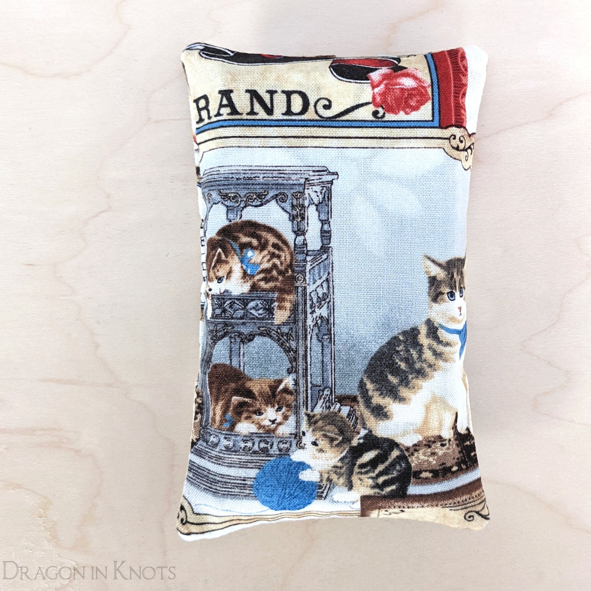 Victorian Cats Travel Tissue Holder - Dragon in Knots handmade