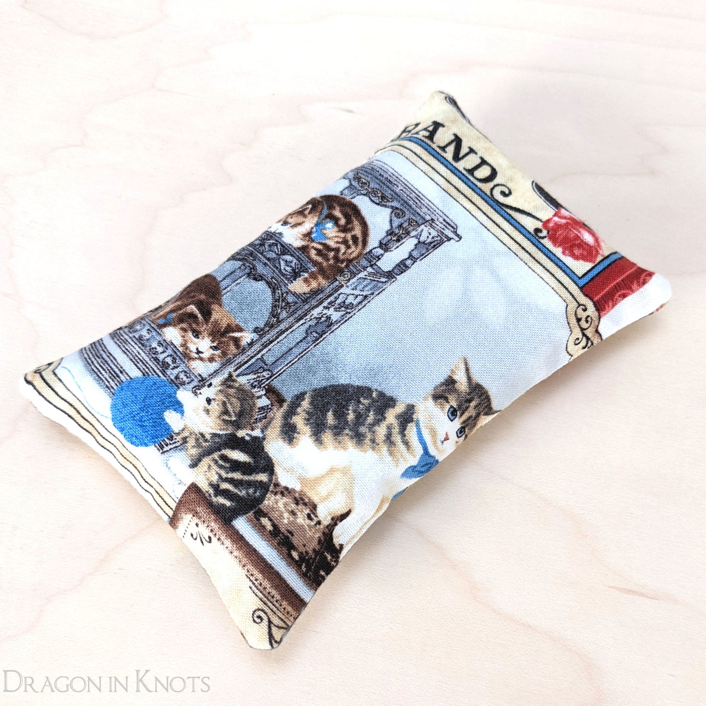 Victorian Cats Travel Tissue Holder - Dragon in Knots handmade