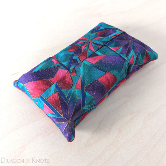 Jewel-tone To-Go Tissue Cover - Dragon in Knots handmade