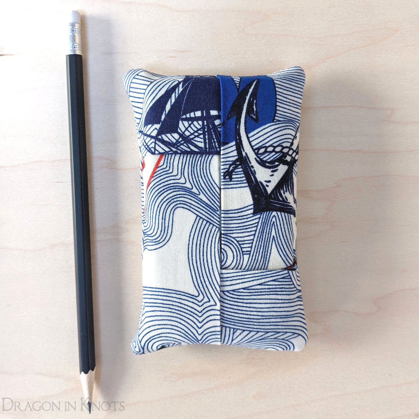 Out to Sea Pocket Tissue Holder - Dragon in Knots handmade