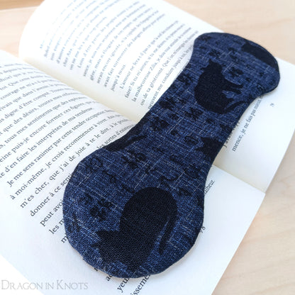 Shadow Cats Book Weight - Brick Red or Navy Blue - Dragon in Knots