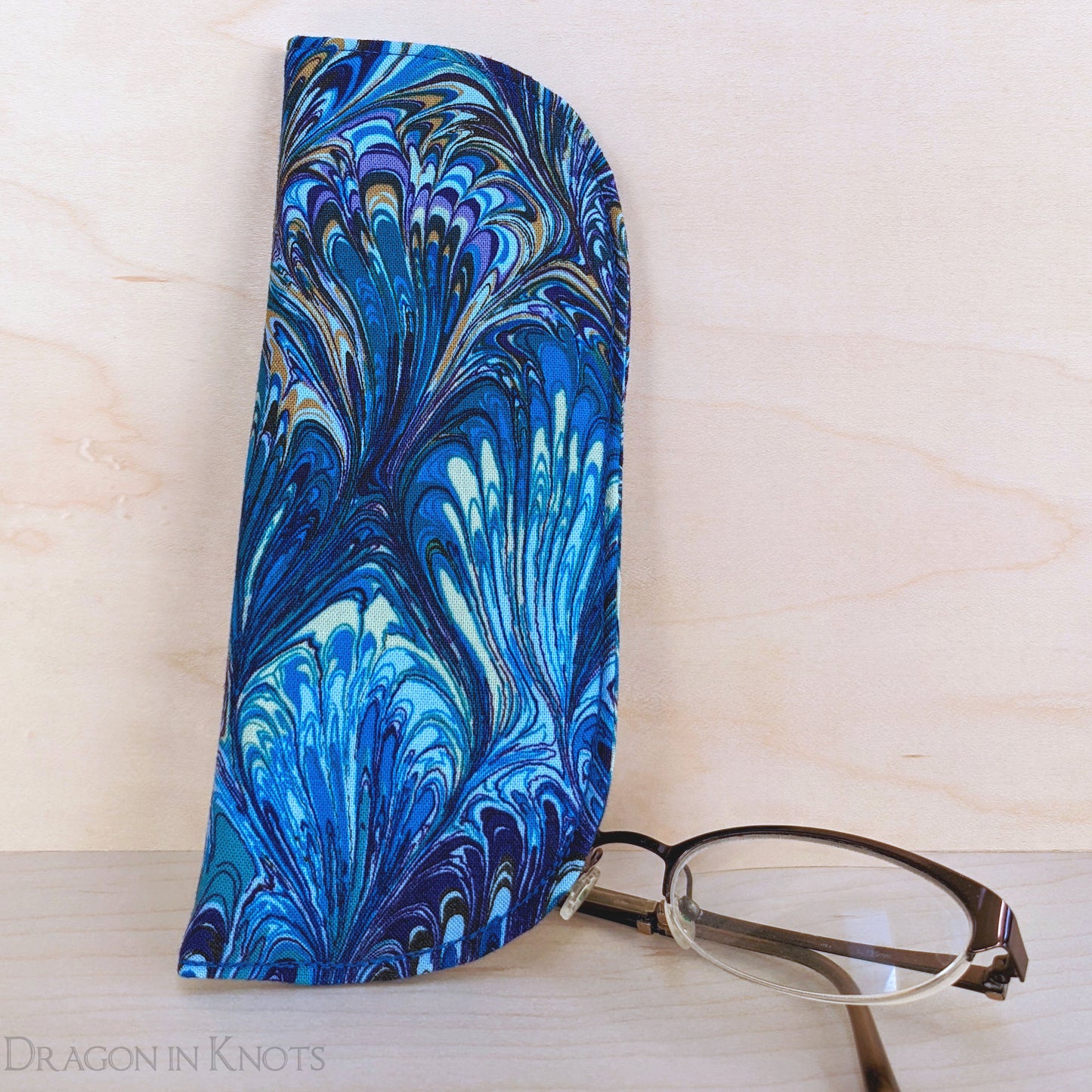 Blue and Purple Case for Reading Glasses - S - Dragon in Knots