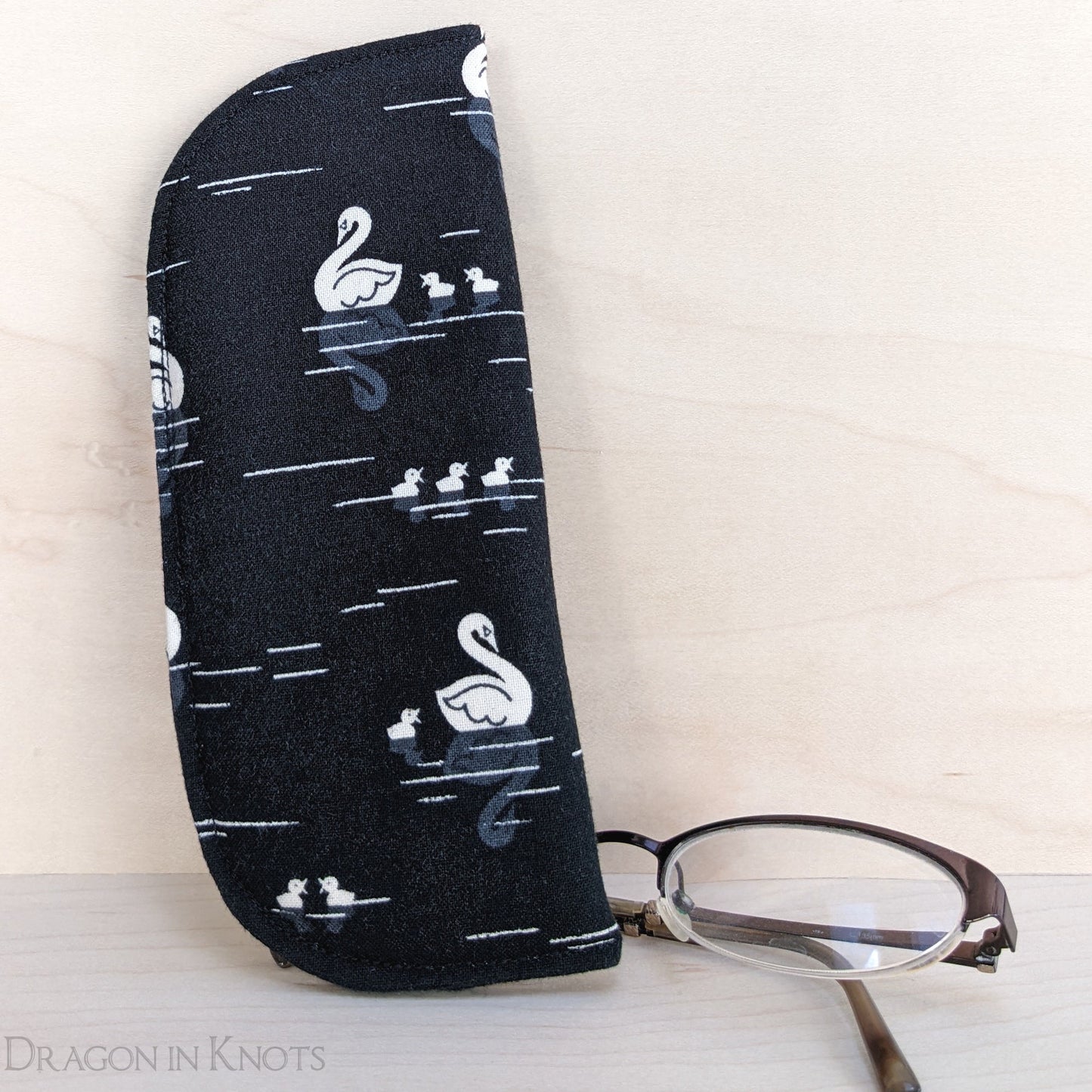 Swan and Cygnets Soft Eyeglass Sleeve - S - Dragon in Knots