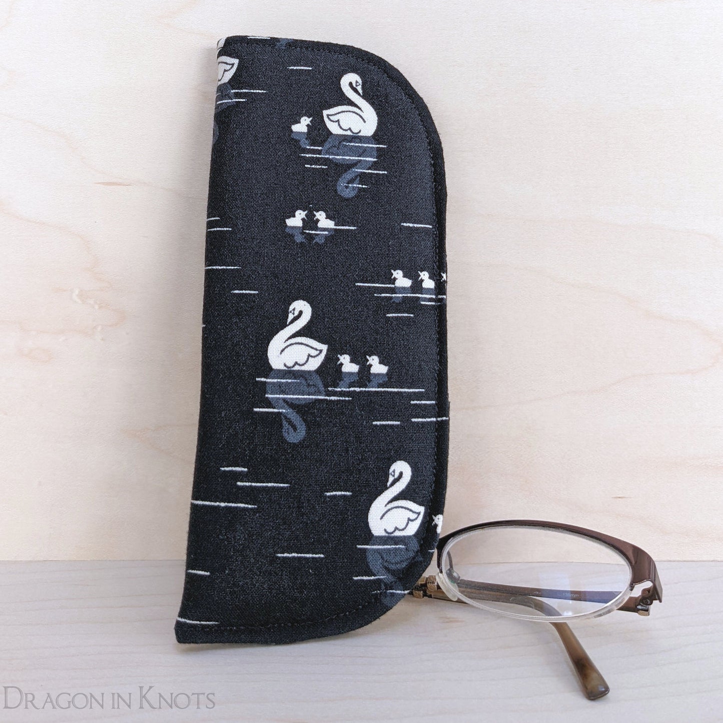 Swan and Cygnets Soft Eyeglass Sleeve - S - Dragon in Knots