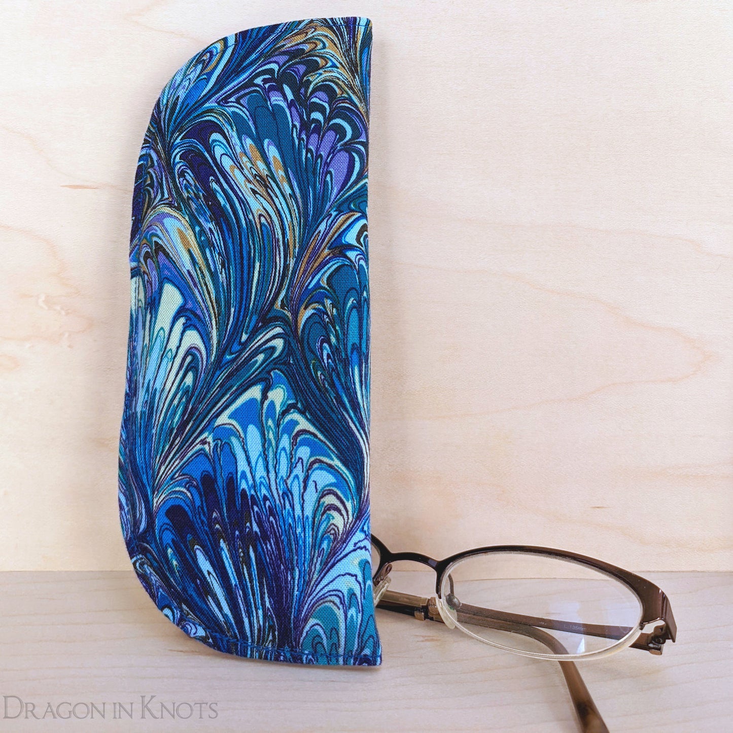 Blue and Purple Case for Reading Glasses - S - Dragon in Knots