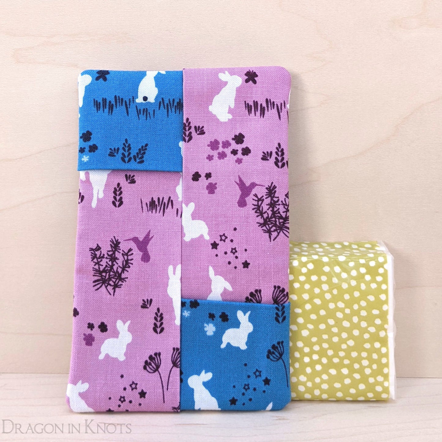 Bunnies on Orchid Pocket Tissue Holder - Dragon in Knots