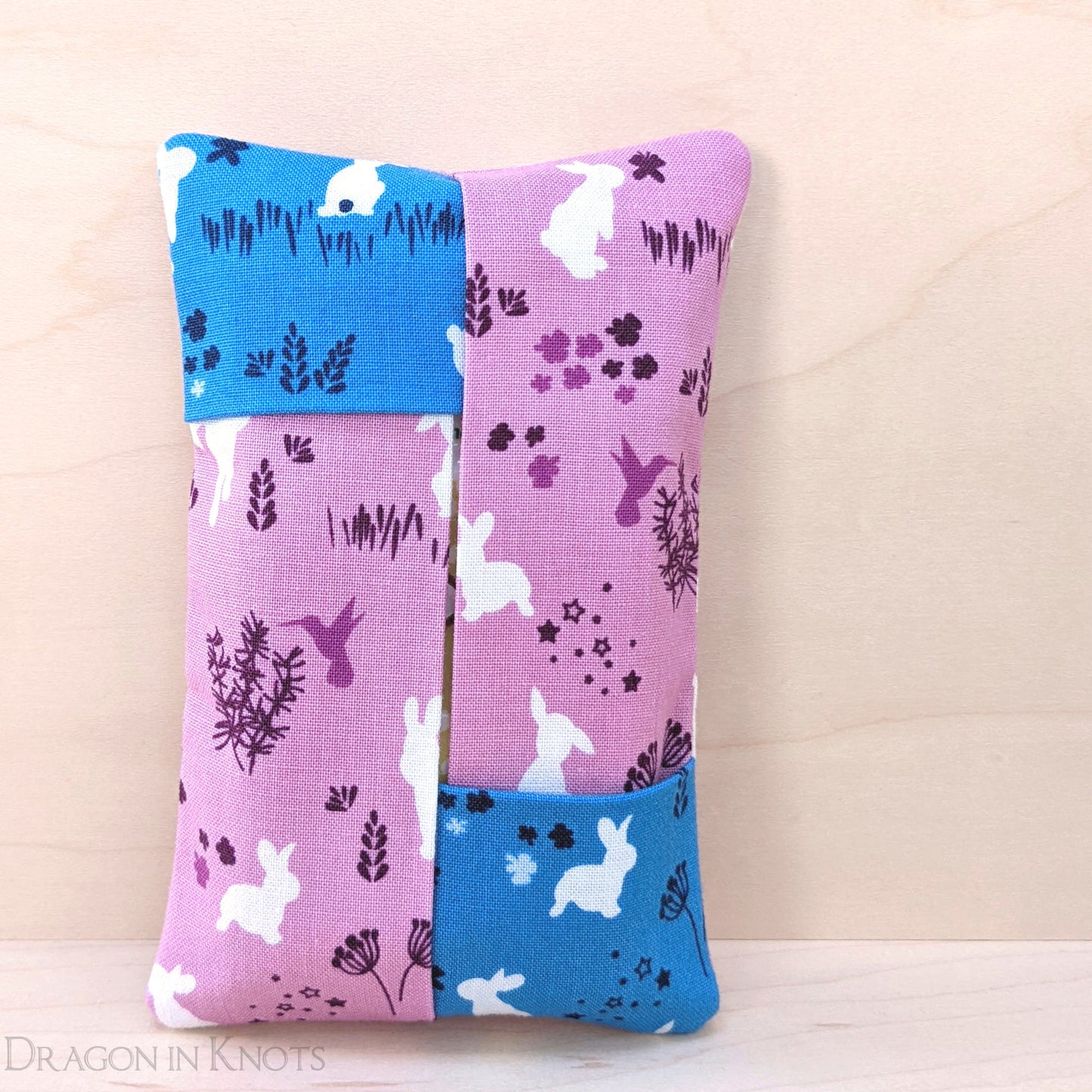 Bunnies on Orchid Pocket Tissue Holder - Dragon in Knots