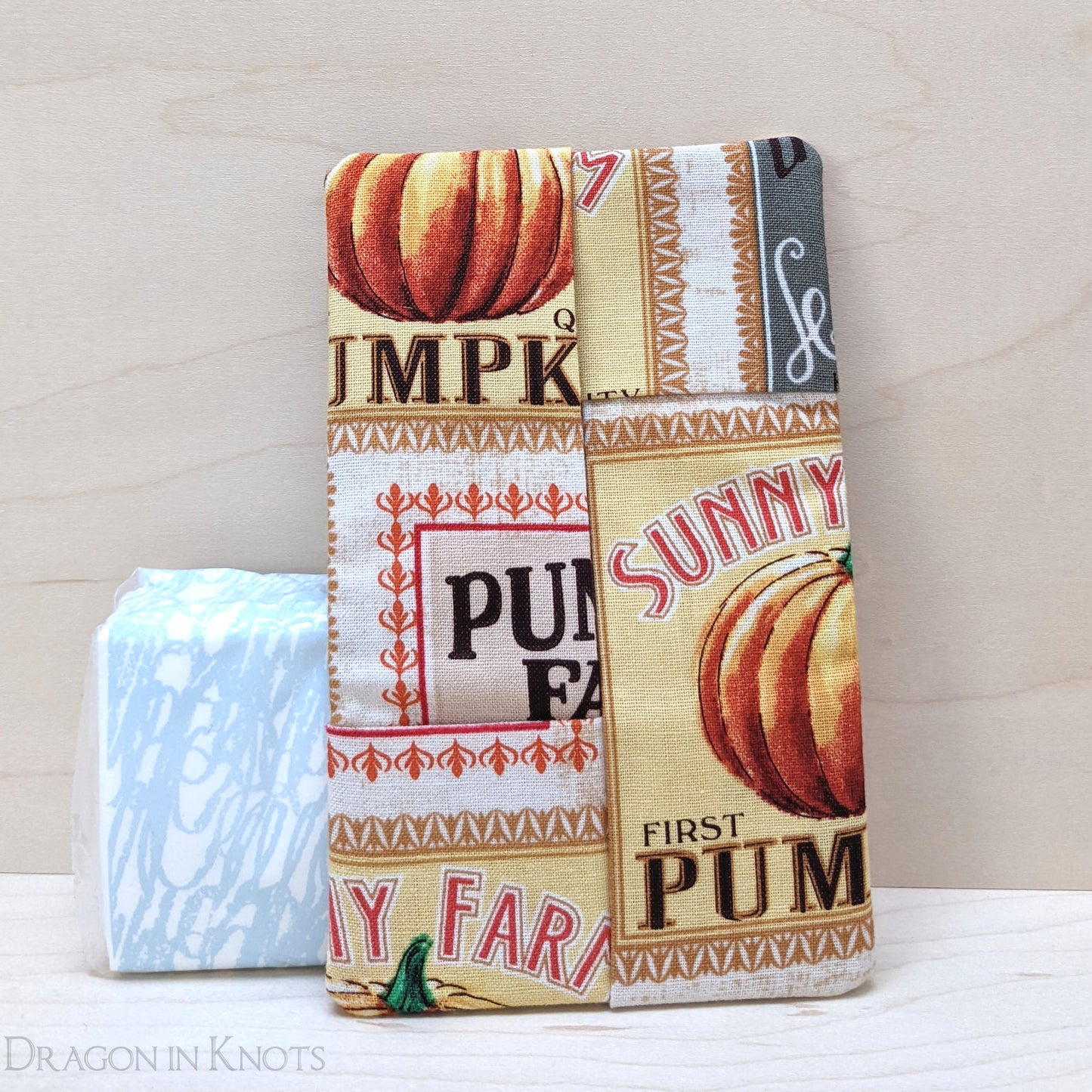 Pumpkin Farm Pocket Tissue Cover - Dragon in Knots handmade