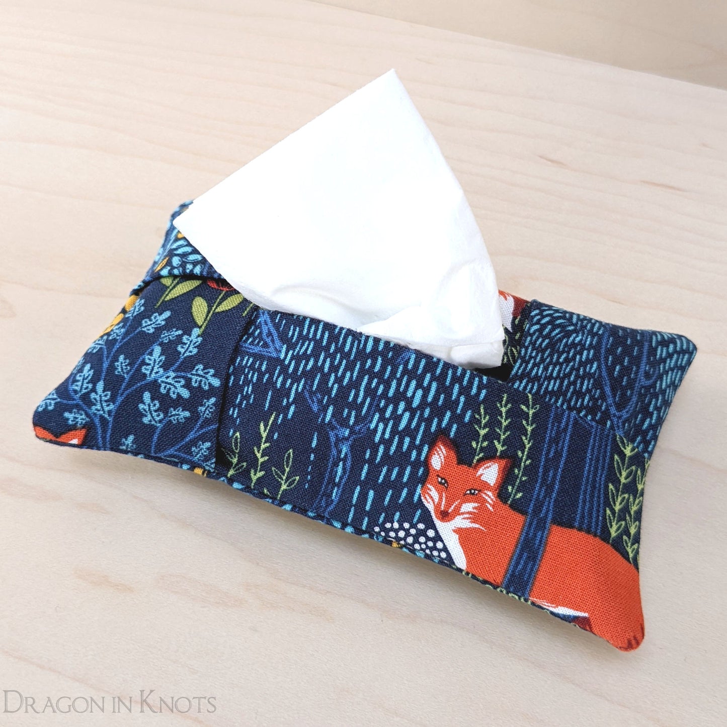 Fox Pocket Tissue Holder - Dragon in Knots