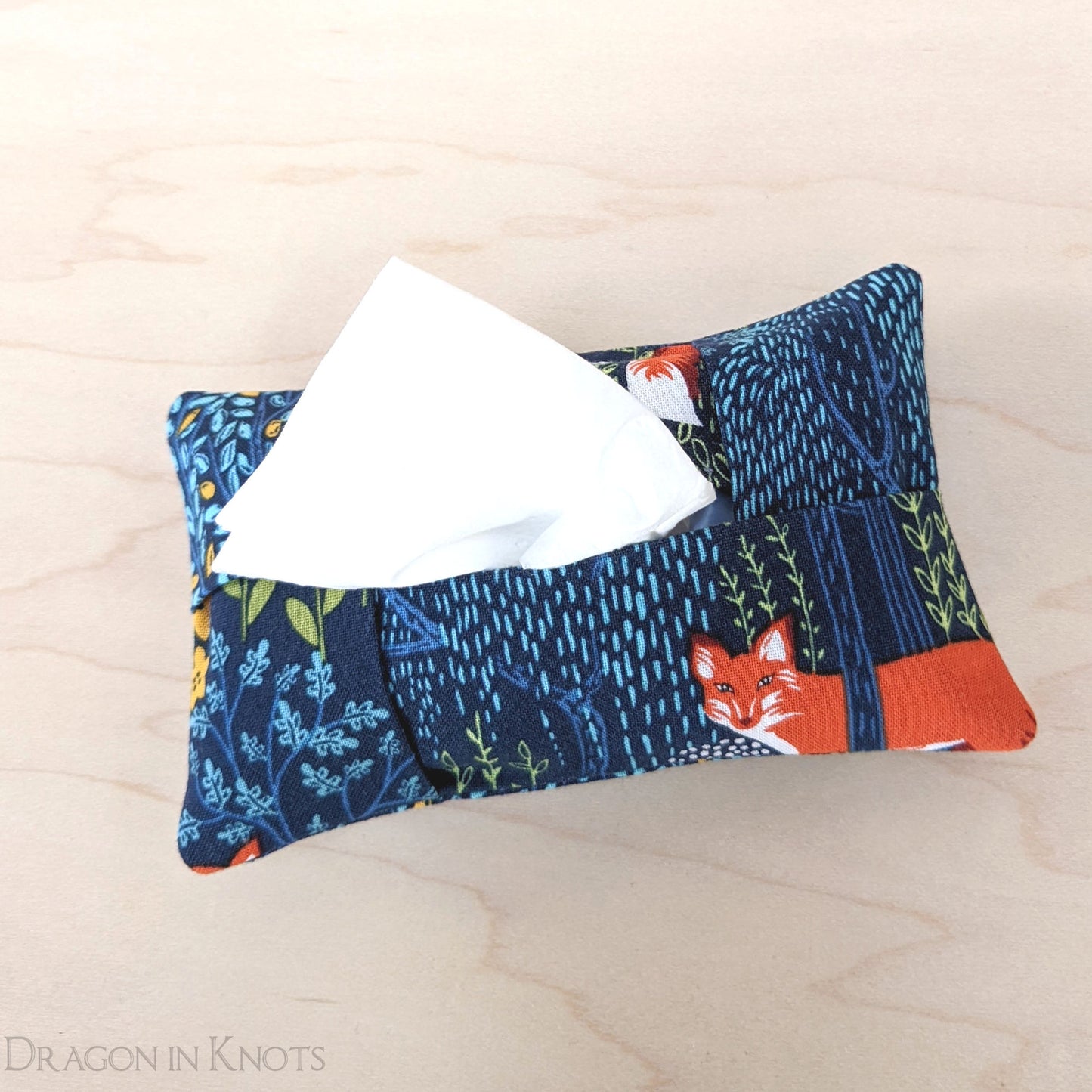 Fox Pocket Tissue Holder - Dragon in Knots